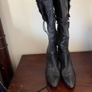 Black Boots with Fur Size 7.5